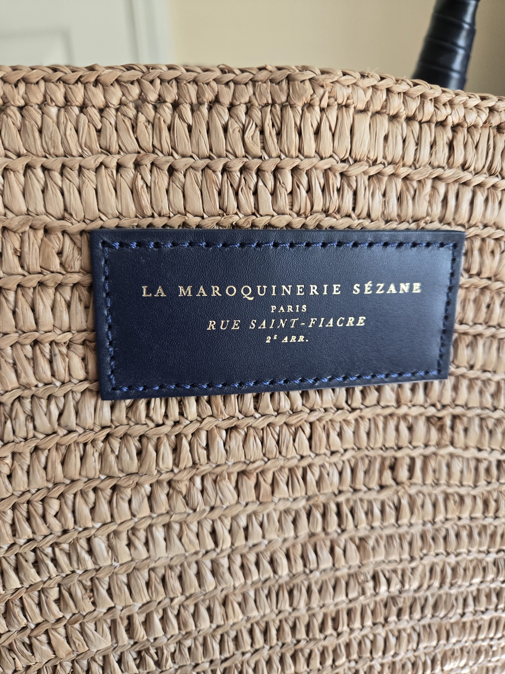 Sezane- Justine Basket Bag- Deep natural navy raffia - Picture 2 of 9